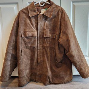 WearGuard Leather Jacket - Men's XL- Brown - Vintage